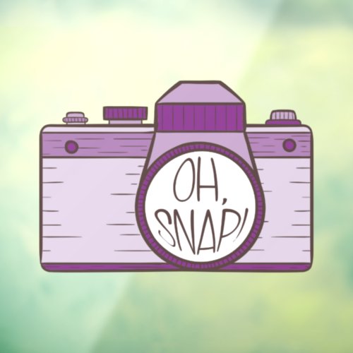 Oh Snap Purple Pastel Camera Window Cling