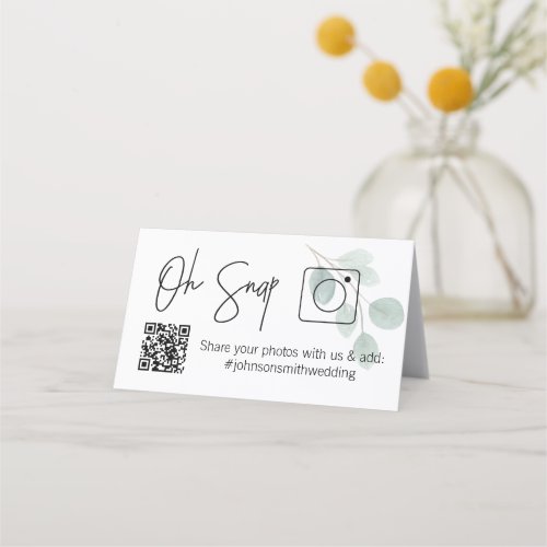 OH SNAP QR Code Eucalyptus Folded table card