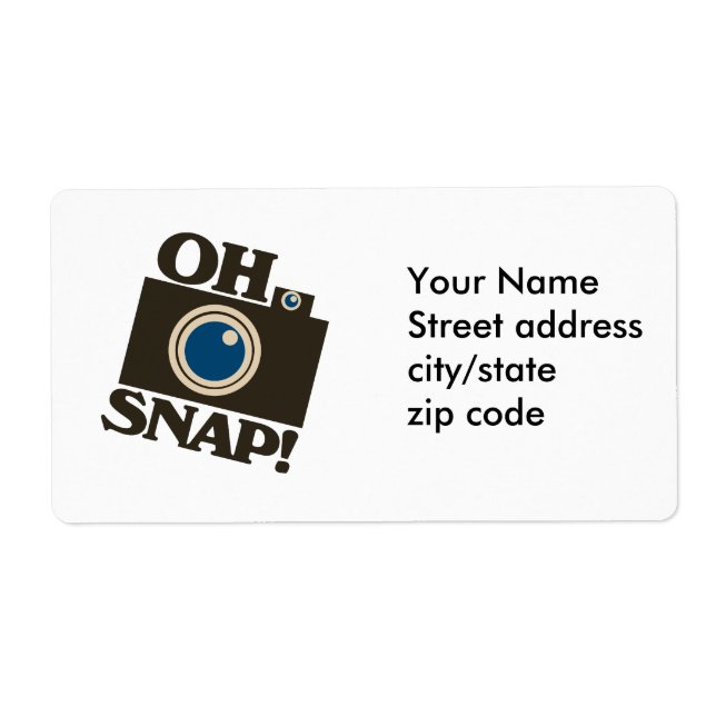 Oh Snap! Retro Camera Label (Front)