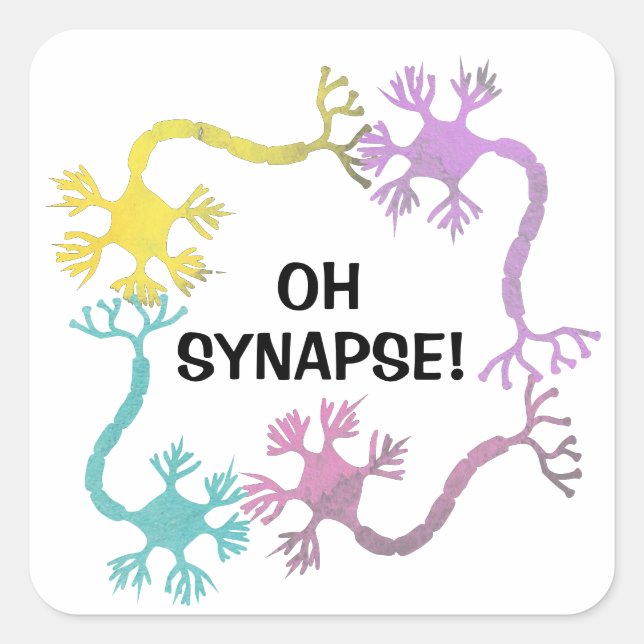 Oh Snap! Science Neuron Biology Teacher Funny Square Sticker (Front)