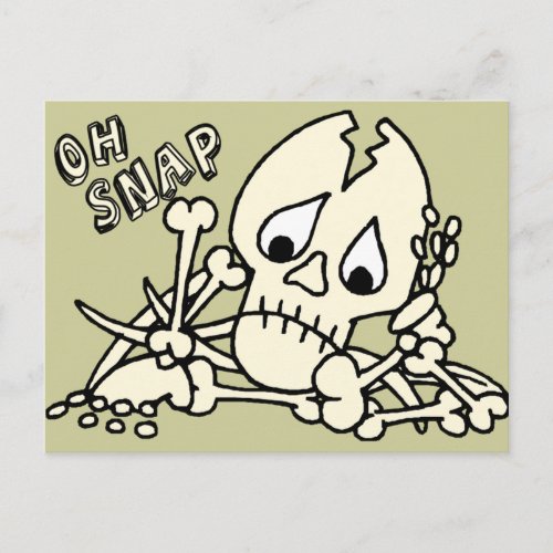Oh Snap Skeleton Postcard