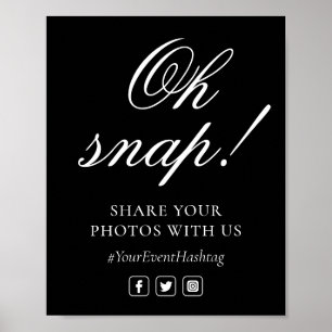 Oh Snap Social Media Chic Modern Wedding Event Poster