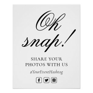 Oh Snap Social Media Chic Modern Wedding Event Poster