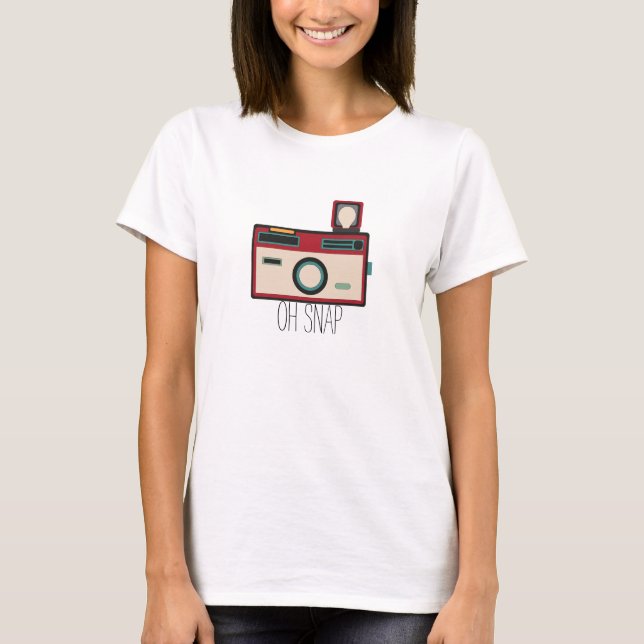 Oh Snap Vintage Retro Camera T-Shirt (Front)