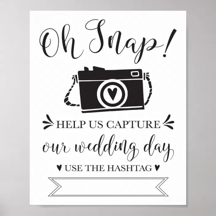 Wedding Gift Large Canvas Wall Art Oh Snap Sign Personalized Wedding Name Sign Wedding Hashtag Sign Please Tag Your Photos Sign