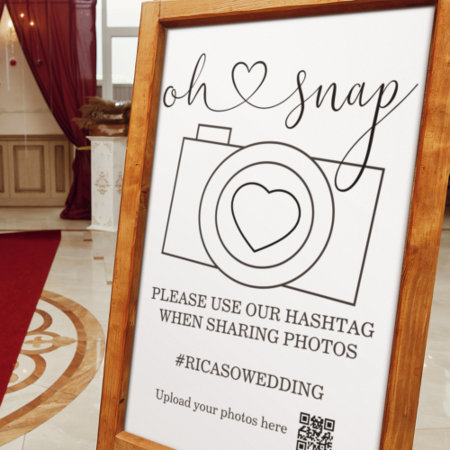 Oh Snap Wedding Photo Hashtag Personalized Poster
