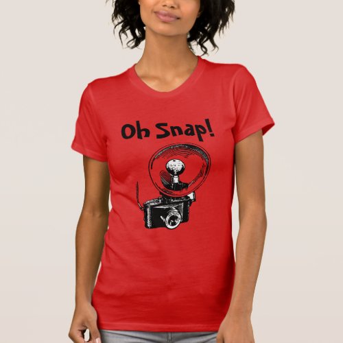 Oh Snap with Cool Vintage Camera T_Shirt