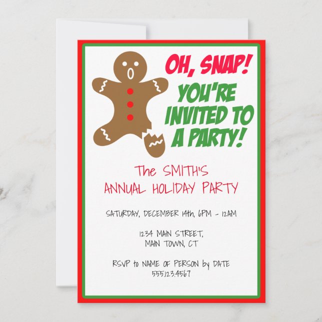 Oh Snap You're Invited To A Holiday Party Invitation (Front)