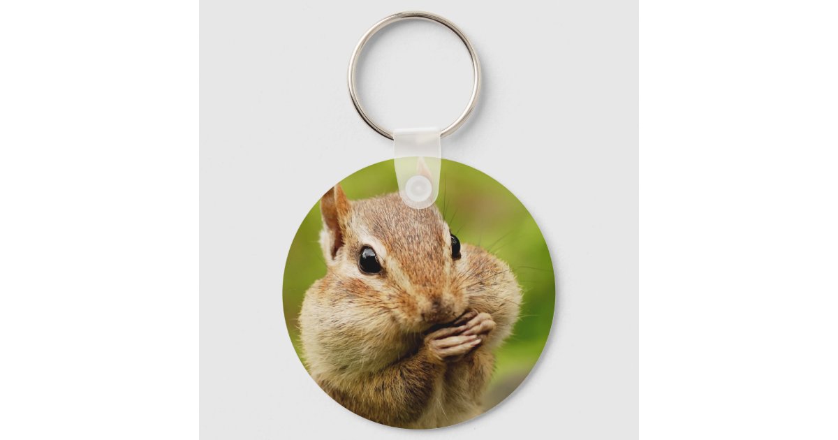 Oh So Cheeky Chipmunk Keychain Zazzle