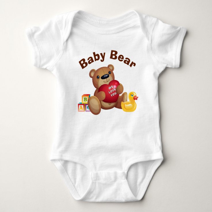 Oh so Cute Customizable Baby Bear One Piece Baby Bodysuit Zazzle