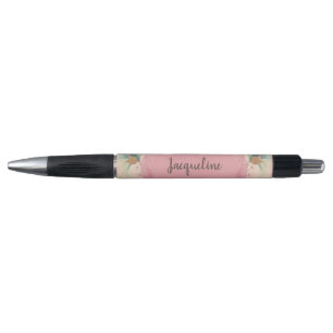 Oh So Girly Pink and Gold Vintage Floral Pen