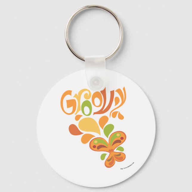 Oh So Groovy Fun Typeography Keychain (Front)