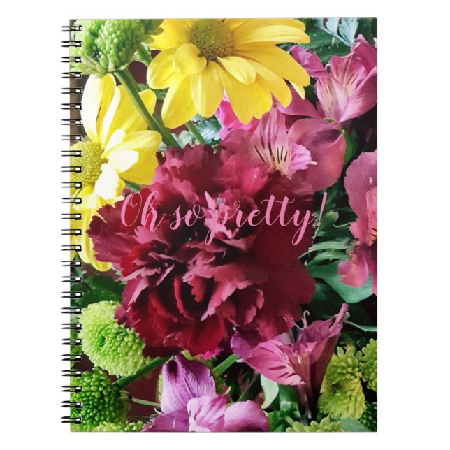 Oh so pretty! Fall Flowers Spiral Notebook (Front)