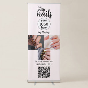 Oh So Pretty Nail Artist Pink Logo Photo QR Code  Retractable Banner