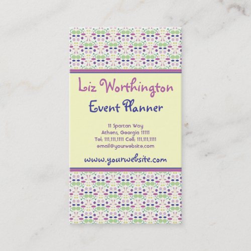 Oh So Pretty Pink and Green Polka Dot Party Business Card