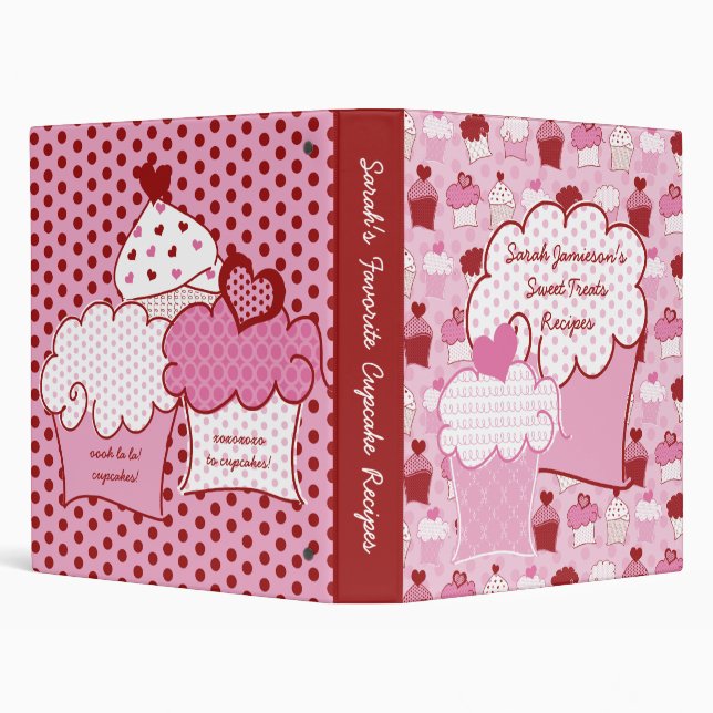 Oh So Sweet Cupcakes Recipe Album Binder (Background)
