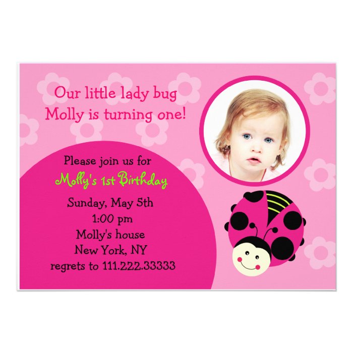 Oh So Sweet Ladybug Birthday Party Invitations