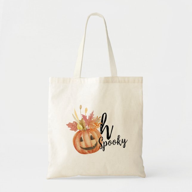 Oh Spooky! Happy Halloween Pumpkin  Tote Bag (Front)