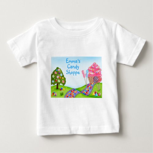 Oh Sweet Candy Land and Cupcakes Baby T_Shirt