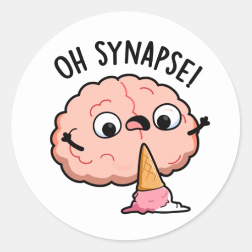 Oh Synapse Funny Brain Pun  Classic Round Sticker