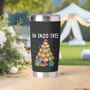 Oh Taco Tree Funny Mexican Food Ugly Christmas Insulated Tumbler