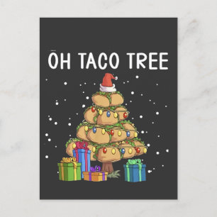 Oh Taco Tree Funny Mexican Food Ugly Christmas  Invitation Postcard