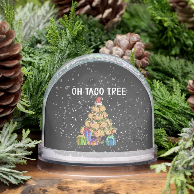 Oh Taco Tree Funny Mexican Food Ugly Christmas  Snow Globe (Winter)