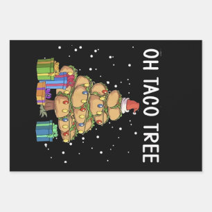 Oh Taco Tree Funny Mexican Food Ugly Christmas  Wrapping Paper Sheets