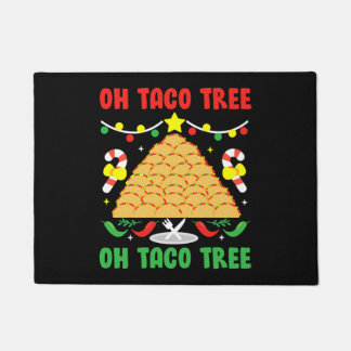 Oh Taco Tree Mexican Food Taco Lover Christmas Doormat