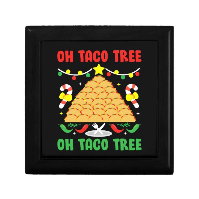 Oh Taco Tree Mexican Food Taco Lover Christmas Gift Box (Front)