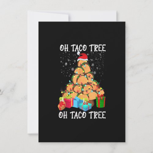 Oh Taco Tree Mexican Food Taco Lover Christmas Xma Invitation