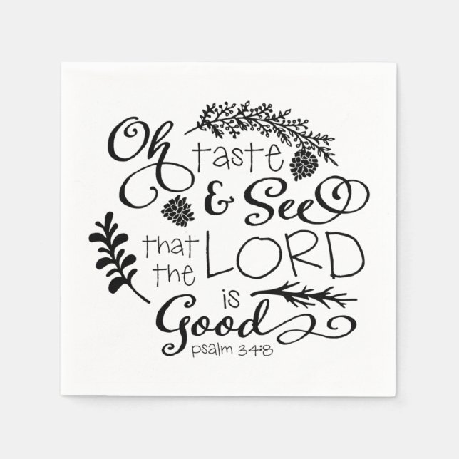 Oh Taste and See Holiday Paper Napkins (Front)