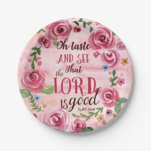 Oh Taste And See That The Lord Is Good Psalm 34:8 Paper Plates