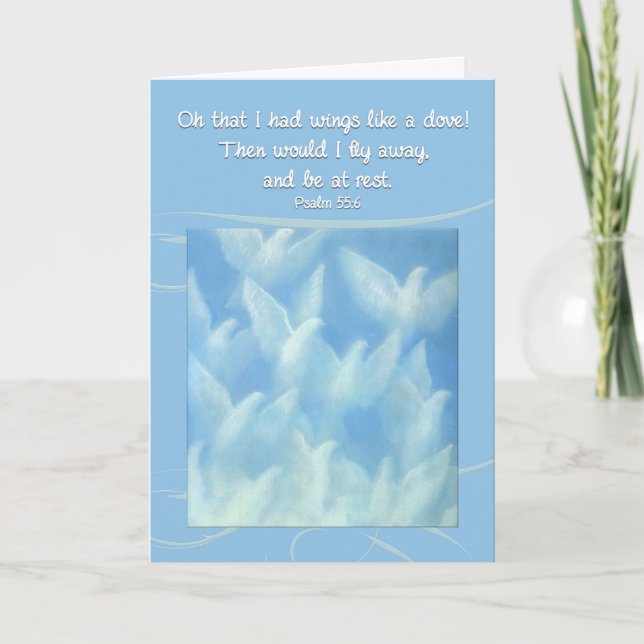 Oh that I had wings like a dove Psalm 55:6 Card (Front)