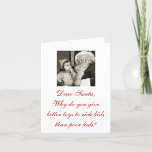 Oh that's just wrong "Dear Santa" Christmas Cards! Holiday Card