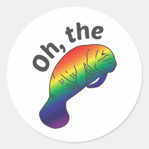 Oh the Hue Manatee Classic Round Sticker