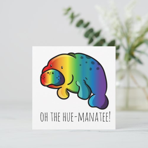 Oh the hue_manatee greeting card