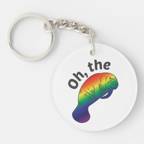 Oh the Hue Manatee Keychain