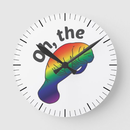 Oh the Hue Manatee Round Clock