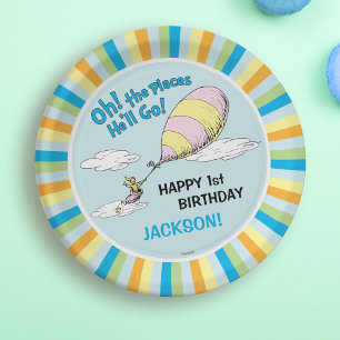Oh, The Places He'll Go! - First Birthday Paper Plates