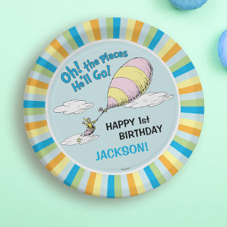 Oh, The Places He'll Go! - First Birthday Paper Plates