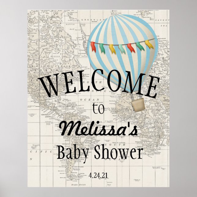 Oh the Places Hell Go Hot Air Balloon Welcome Sign (Front)