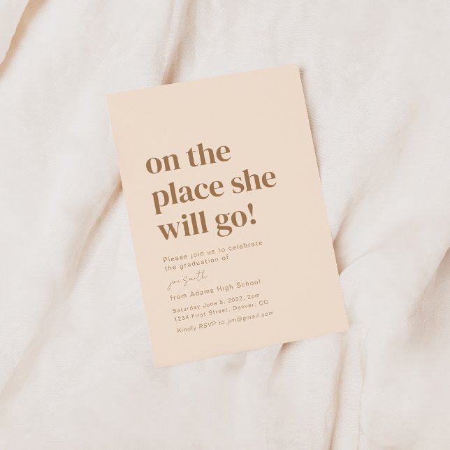 Oh The Places She Will Go Grad Party Invitation (Creator Uploaded)