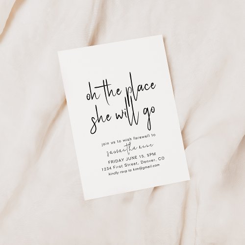 Oh The Places She Will Go Moving Party Invite