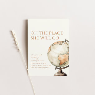 Oh The Places She Will Go Moving Party Invite