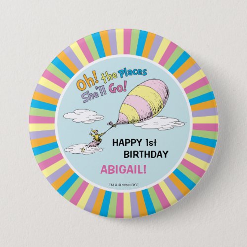 Oh The Places Shell Go _ First Birthday Button