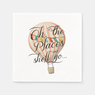 Oh the Places She'll Go Shower Hot Air Balloon Napkins