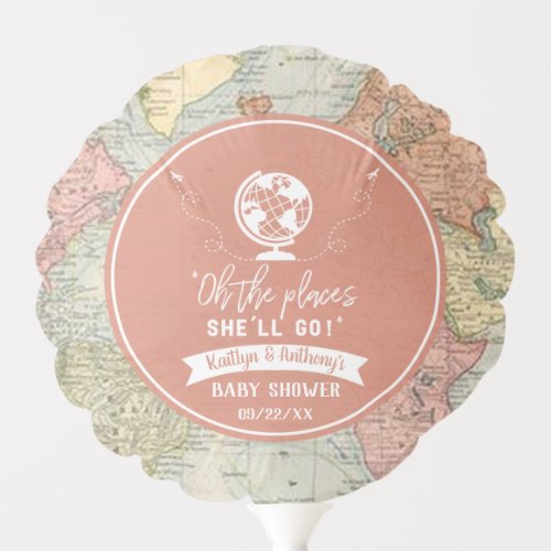 Oh The Places Shell Go Travel Map Baby Shower Balloon