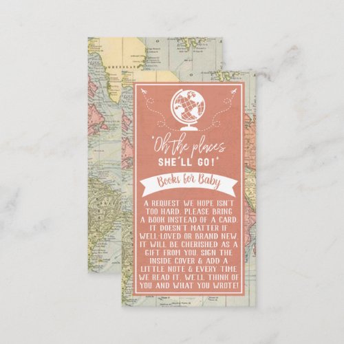 Oh The Places Shell Go Travel Map Baby Shower Enclosure Card
