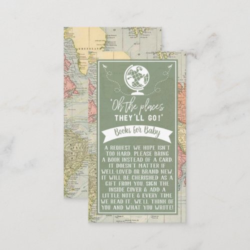 Oh The Places Theyll Go Travel Map Baby Shower Enclosure Card